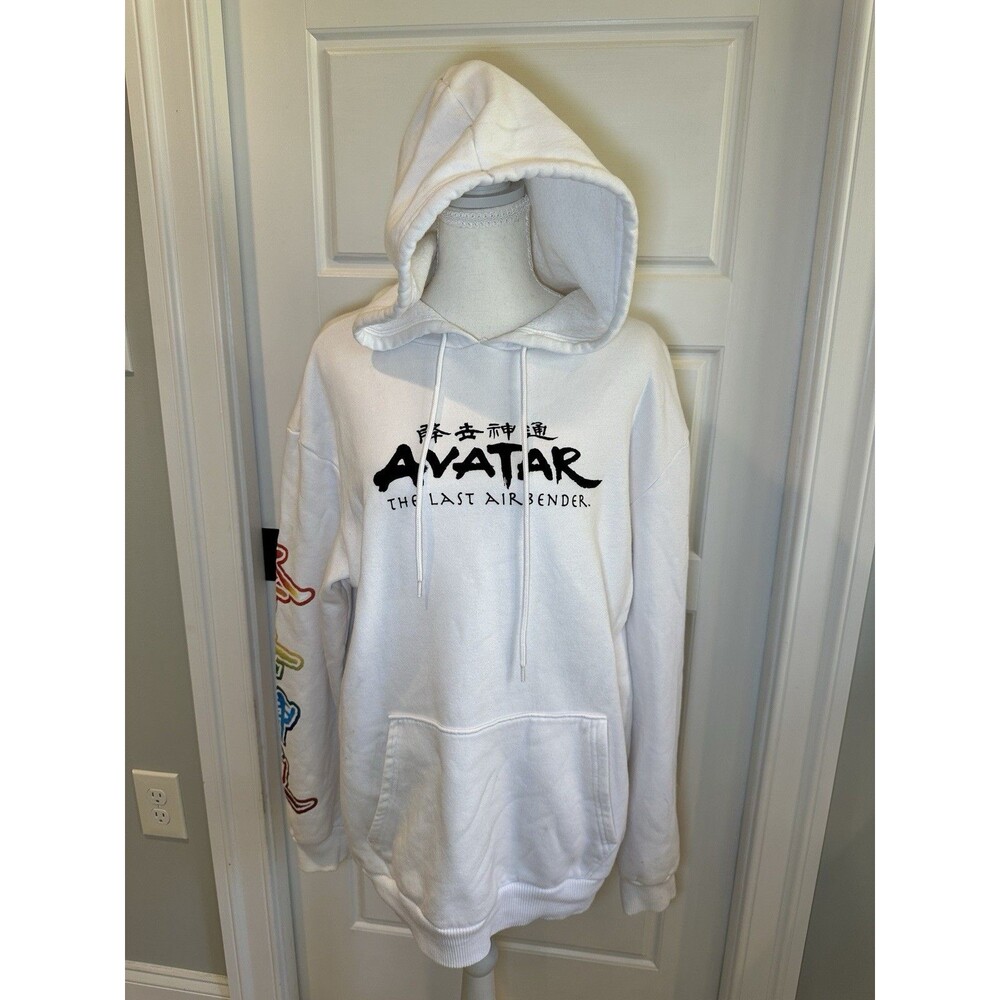 Avatar The Last Airbender Nickelodeon Hoodie Large White Graphic Elements Anime